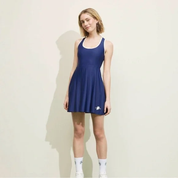 Prince Pickleball Women's Cross-Back Pleated Dress - Navy Blue S